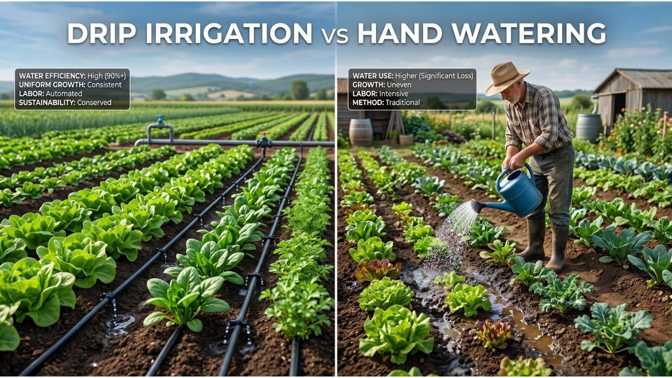 Drip Irrigation vs Hand Watering